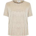River Island Womens Petite Gold Metallic Short Sleeve Top
