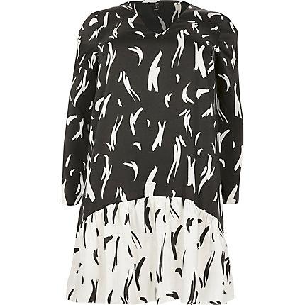 River Island Womens Plus Print Long Sleeve Swing Dress