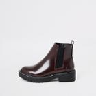 River Island Womens Patent Chunky Ankle Boots