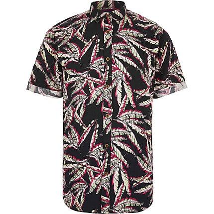 River Island Mens Only And Sons Leaf Print Slim Fit Shirt