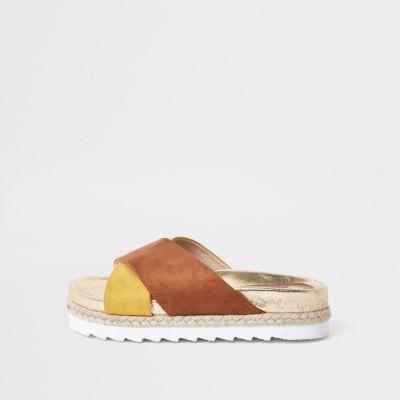 River Island Womens Cross Strap Espadrille Slider