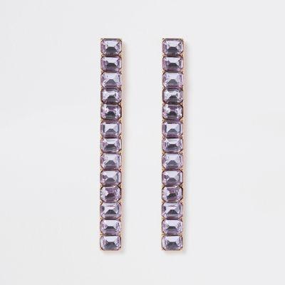 River Island Womens Tone Diamante Drop Earrings