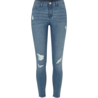 River Island Womens Wash Molly Distressed Jeggings