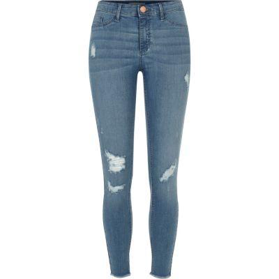 River Island Womens Wash Molly Distressed Jeggings