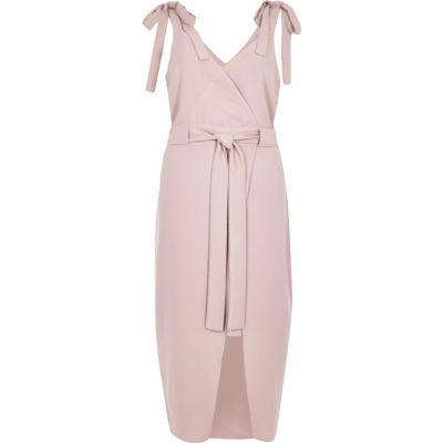 River Island Womens Tie Shoulder Wrap Slip Dress