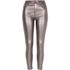 River Island Womens Silver Metallic Amelie Super Skinny Jeans