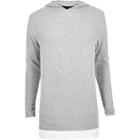 River Island Menslight Layered Longline Hoodie