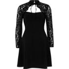 River Island Womens Lace Long Sleeve Choker Skater Dress