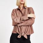 River Island Womens Copper Tie Front Shirt