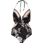 River Island Womens Floral Print Plunge Swimsuit