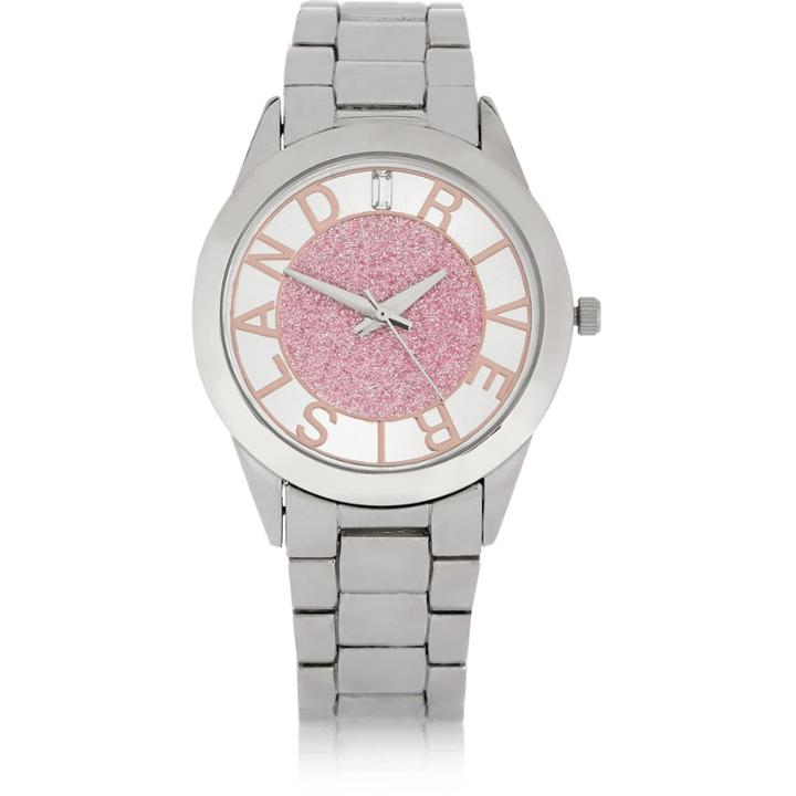 River Island Womens Silver Tone Glittery Face Watch