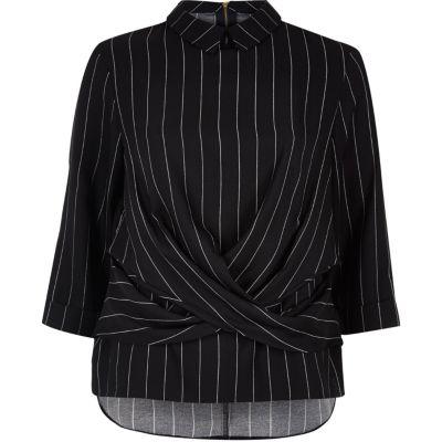 River Island Womens Stripe Twist Front Top
