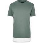 River Island Mens Longline Double Layer T-shirt