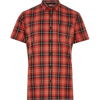 River Island Mens Check Oxford Short Sleeve Shirt