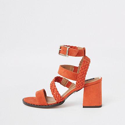 River Island Womens Faux Suede Woven Stud Sandals