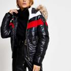 River Island Womens Colour Blocked High Shine Padded Jacket