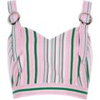 River Island Womens And Green Stripe Ring Strap Bralet