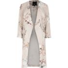River Island Womens Floral Print Side Split Duster Coat