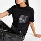 River Island Womens Camo Print Pocket T-shirt