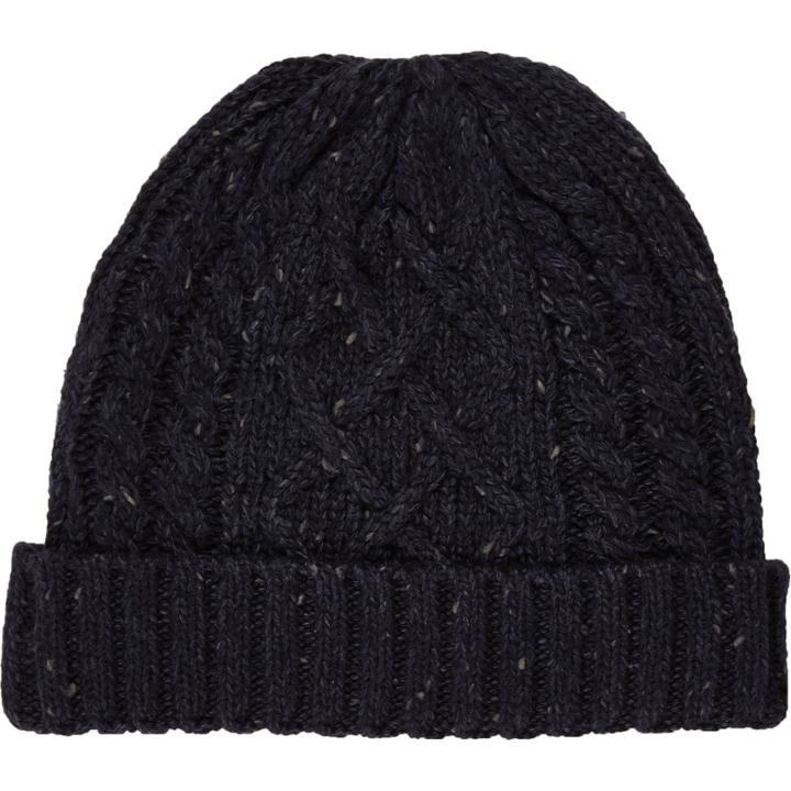 River Island Mensnavy Cable Knit Beanie Hat