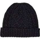 River Island Mensnavy Cable Knit Beanie Hat