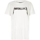 River Island Womens White Metallica Print Band T-shirt