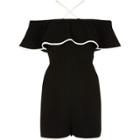 River Island Womens Deep Frill Bardot Crossover Romper