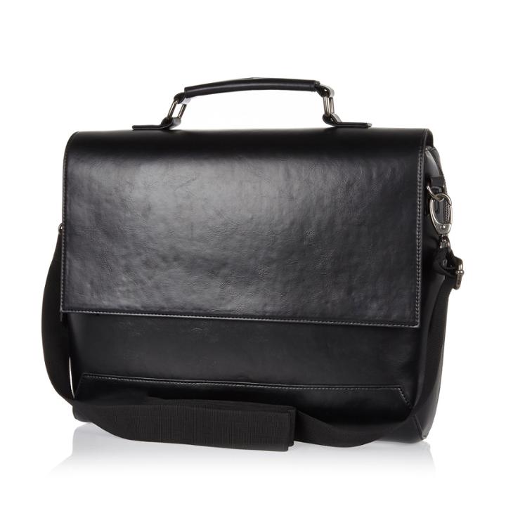 River Island Mensblack Smart Flap Over Bag