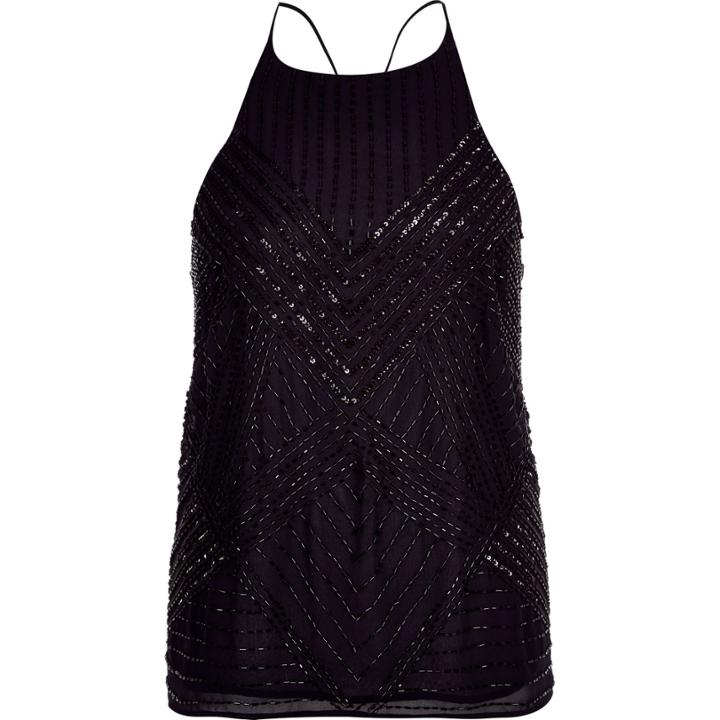 River Island Womens Embellished Cross Back Cami