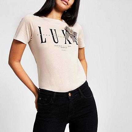 River Island Womens Bow Print T-shirt
