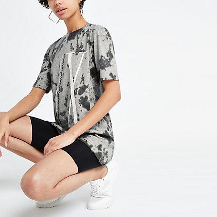 River Island Womens Tie Dye Embellished Boyfriend T-shirt