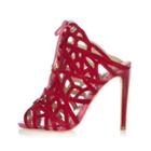 River Island Womens Suede Caged Tie-up Heels