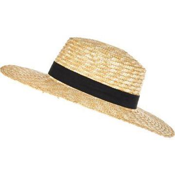 River Island Straw Boater Hat