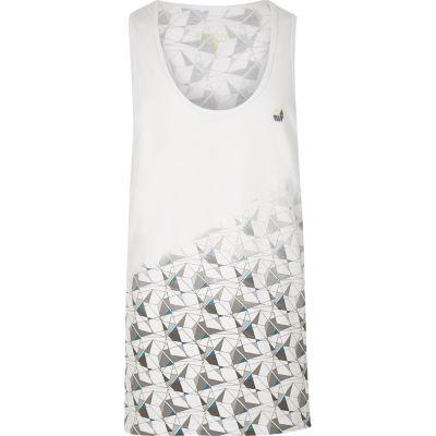 River Island Mens Ri Active White Print Gymk