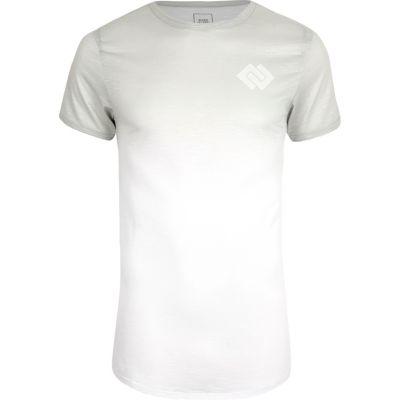 River Island Mens White Fade Muscle Fit T-shirt