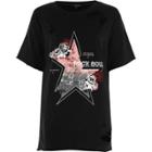 River Island Womens Distressed Band Print T-shirt