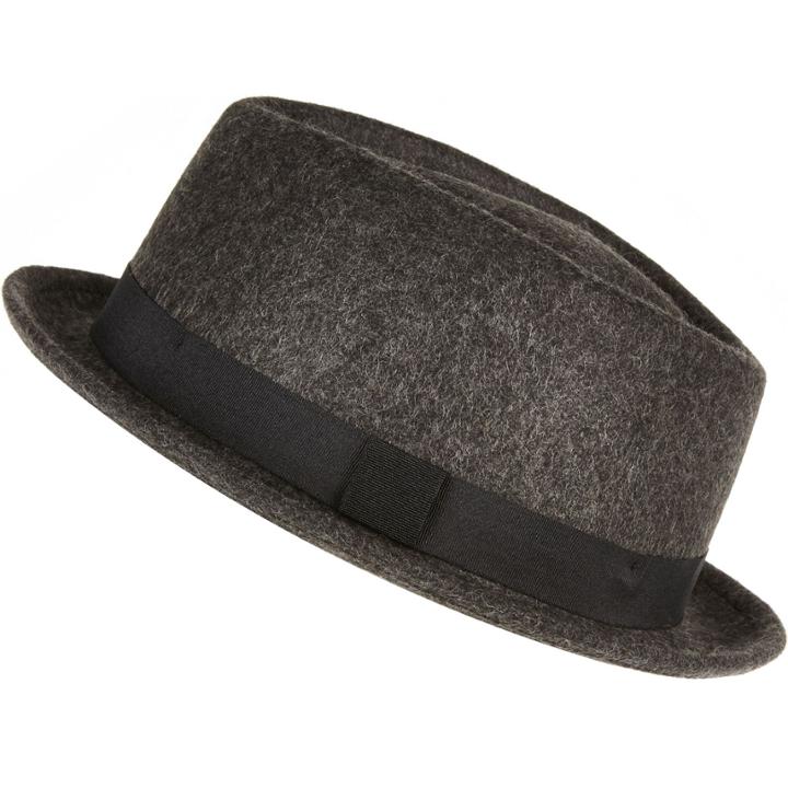 River Island Mensdark Pork Pie Hat