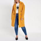 River Island Womens Plus Long Double Breasted Coat