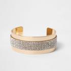 River Island Womens Gold Tone Diamante Heatseal Cuff Bracele