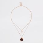 River Island Womens Gold Colour And Yellow Circle Necklace