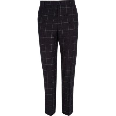 River Island Mens Window Check Skinny Suit Trousers