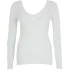 River Island Womens Rib Knit V Neck Fitted Top