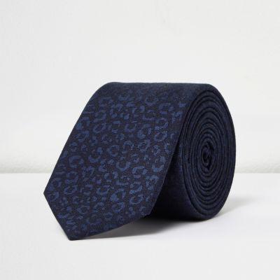 River Island Mensteal Leopard Print Tie