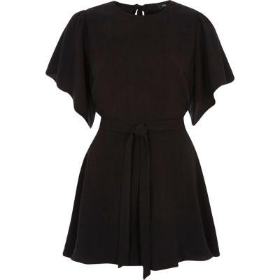 River Island Womens Short Flare Sleeve Tie Waist Romper