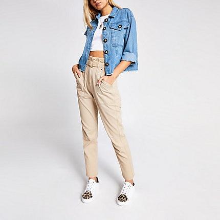 River Island Womens Denim Button Cropped Shacket