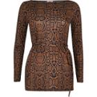 River Island Womens Petite Snake Print Belted Tunic