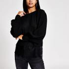 River Island Womens Petite Lace Trim Long Sleeve Top