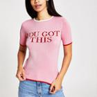 River Island Womens 'you Got This' Knitted Top