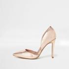 River Island Womens Gold Patent Two Part Court Shoes