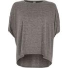River Island Womens Drawstring Short Sleeve Knit Top